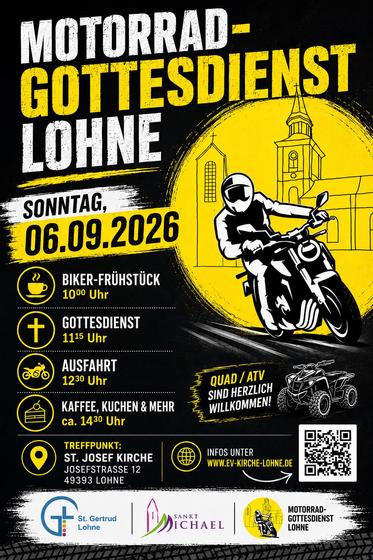 Veranstaltungsplakat Motorrad Gottesdienst 2026