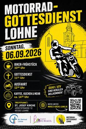 Plakat Motorrad Gottesdienst am 06.09.2026