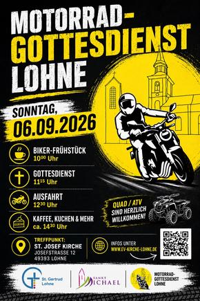 Plakat Motorrad Gottesdienst am 06.09.2026