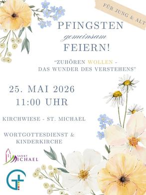 Plakat ökumenischer Gottesdienst im Freien am Pfingstmontag