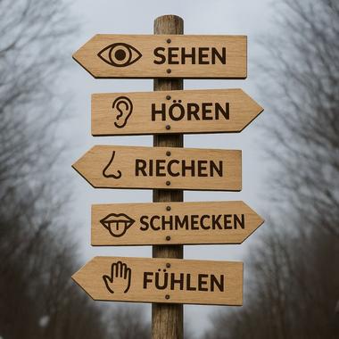 Wegweiser zur Gottesdienstreihe "Mit allen Sinnen"