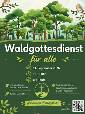 Plakat Waldgottesdienst am 13.09.2026