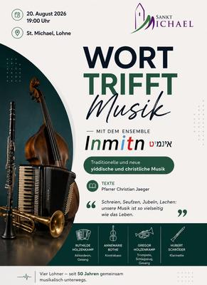 Veranstaltungsplakat Wort trifft Musik am 20. August
