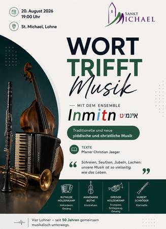 Veranstaltungsplakat Wort trifft Musik am 20. August