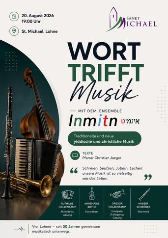 Veranstaltungsplakat Wort trifft Musik am 20. August