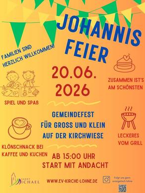 Flyer Johannisfeier und Gemeindefest 20. Juni