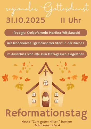 Plakat Reformationsgottesdienst am 31.10.2025 in Damme