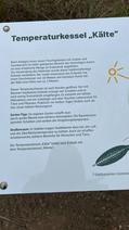 Infoschild über eine Temperaturkessel